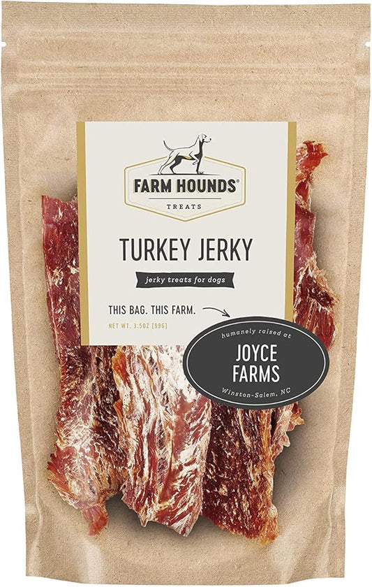Farm Hounds Turkey Jerky Dog Treats, Premium, Natural & Healthy Jerky Treats for Small, Medium & Large Dogs, Made In USA, Turkey Treat, 3.5oz