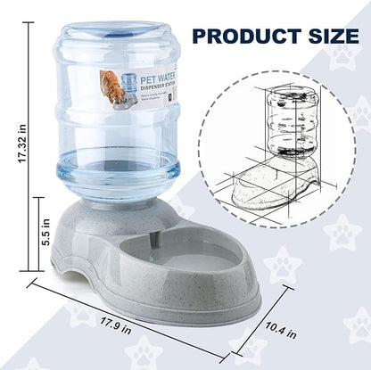 Water Dispenser Station for Large Dogs and Cats, 3 Gallon Gravity Automatic Feeder, Large Size Dog Drinking Fountain