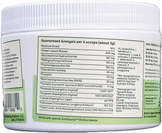 Pupford Super Pup Supplement, Support Your Pup's Skin & Coat, Joint and Gut Health, No Artificial Flavors or Colors, Chicken Flavor, New Wt 60g