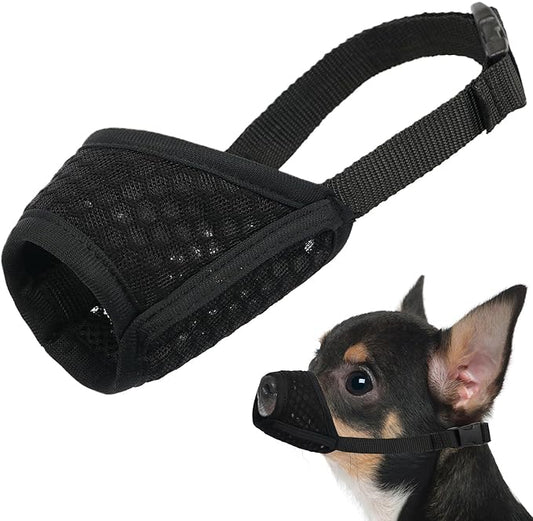 Mayerzon Dog Muzzle, Soft Mesh Muzzle for Small Medium Large Dogs Chihuahua Poodles Beagle Dachshund Corgis Labrador, Puppy Muzzle for Biting Chewing Grooming, Allows Panting Drinking