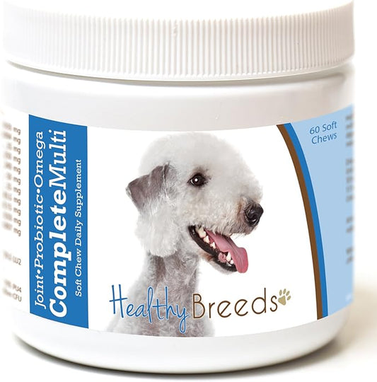 Healthy Breeds Bedlington Terrier All in One Multivitamin - Complete with Probiotics, Glucosamine, Chondroitin & Omegas - 60 Soft Chewy Treats