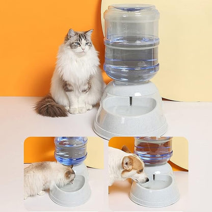 Automatic Pet Feeder and Water Dispenser Gravity Feeder and Waterer Set, 3 Gallon/11L Water Large Capacity,12 Pound Food Capacity