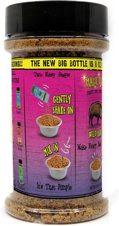Wild Meadow Farms - Magic Dust Wild Boar Jerky Topper, Single Protein Pet Food Topper for Dogs & Cats, Enhance Flavor & Elevate Mealtime Excitement for Picky Eaters, Made in USA - 8 Ounce Bottle