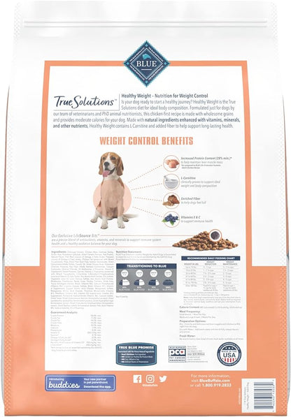 Blue Buffalo True Solutions Healthy Weight Natural Weight Control Adult Dry Dog Food, Chicken 11-lb