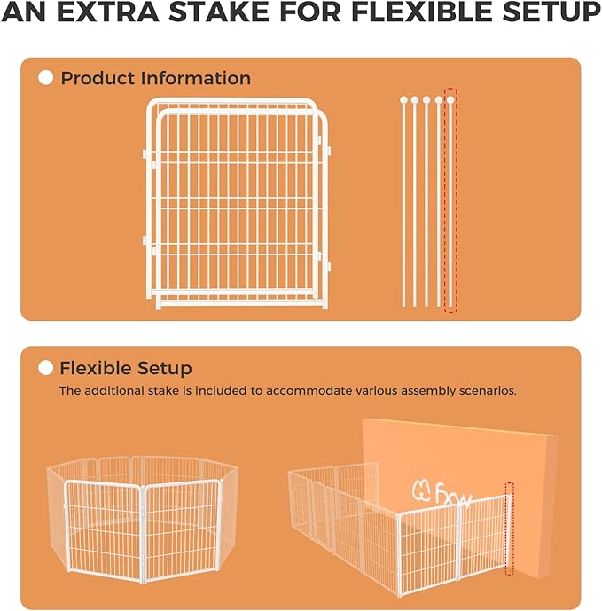 FXW Homeplus Dog Playpen Designed for Indoor Use, 32" Height for Medium Dogs, White│Patented