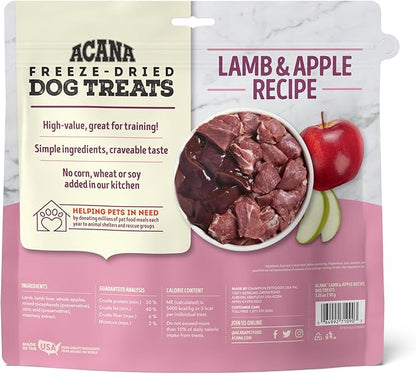 ACANA Singles Freeze Dried Dog Treats, Limited Ingredient Grain Free Lamb & Apple Recipe, 3.25oz