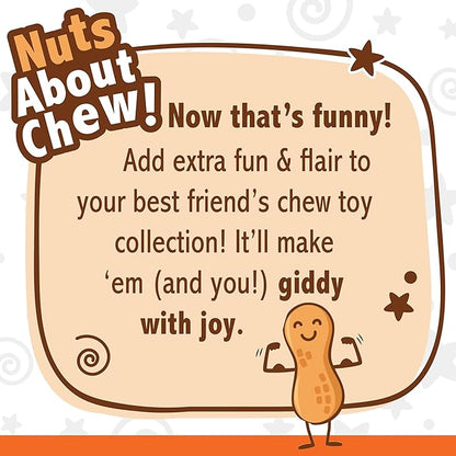 Nylabone Strong Chew Fillable Peanut Dog Chew Toy - Fun & Cute Dog Toys for Aggressive Chewers, Durable Dog Toys, Allergen-Free Peanut Butter Flavor, Medium/Wolf (1 Count)