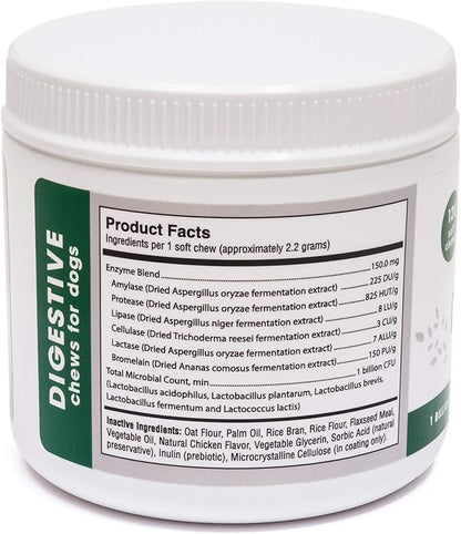 Digestive Supplement for Dogs - Recommended Probiotics Chew by FurParents - Improves Digestive and Gut Health, Helps with Diarrhea, Upset Stomach, Bad Breath & Constipation, 120 Count