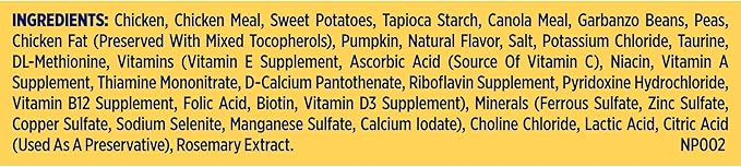 Nature’s Recipe Grain Free Large Breed Chicken, Sweet Potato & Pumpkin Recipe Dry Dog Food, 24 lb. Bag