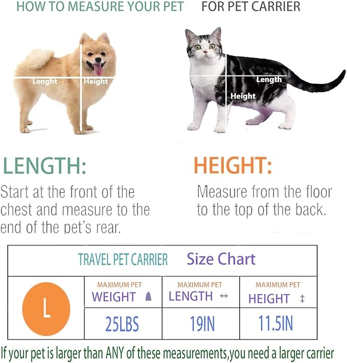 Cat Carrier Dog Carrier Pet Carrier Cat Bags for Small Medium Cats Dogs Puppies of 15 Lbs,of Airline Approved Small Dog Bag Soft Sided,Collapsible Travel Puppy Carrier (Large, Grey)