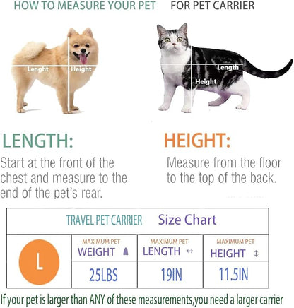 Cat Carrier Dog Carrier Pet Carrier Cat Bags for Small Medium Cats Dogs Puppies of 15 Lbs,of Airline Approved Small Dog Bag Soft Sided,Collapsible Travel Puppy Carrier (Large, Purple)