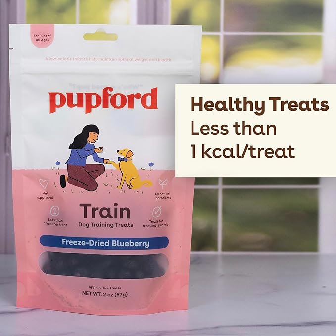 Pupford Freeze Dried Training Treats for Dogs & Puppies, 425+ One Ingredient Bites (Blueberry, 2 oz)