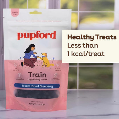 Pupford Freeze Dried Training Treats for Dogs & Puppies, 425+ One Ingredient Bites (Blueberry, 2 oz)