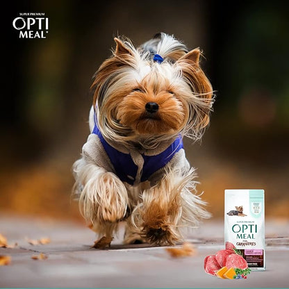 OPtimeal Grain-Free Dog Food - Proudly Ukrainian - Non-Grain Dog Food Dry Recipe, Dry Dog Food to Support Healthy Weight Maintenance - Toy Breeds (3.3 lbs, Lamb & Veggies)