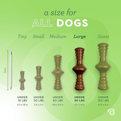 Benebone Zaggler Rolling Dog Chew Toy for Aggressive Chewers, Real Bacon, Made in USA, Large