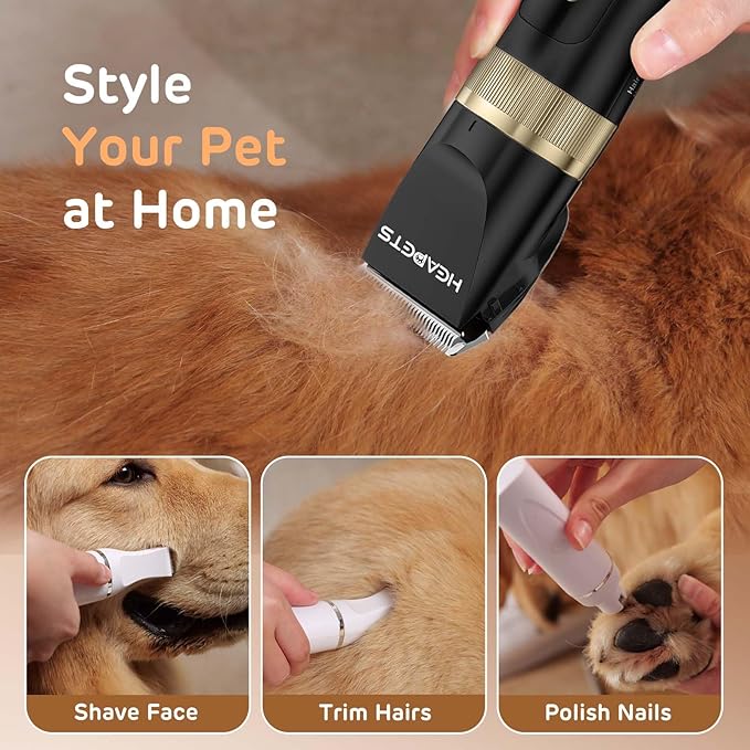 Dog Hair Clippers for Grooming Kit and Dog Paw Trimmer for Grooming, Low Noise Rechargeable Cordless, Shaver Grooming Supplies for Pet Cats Dogs (Black, White)