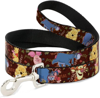 Buckle-Down Pet Leash - Winnie the Pooh Character Poses - 6 Feet Long - 1/2" Wide