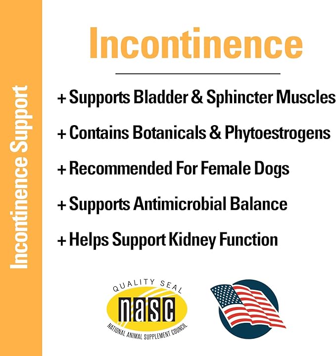 Vet Classics Bladder, Incontinence Support Dog Supplement – Supports Bladder Health for Dogs, Helps With Pet Incontinence – Includes Phytoestrogens, Botanicals – Chewable Tablets – 120 Ct.