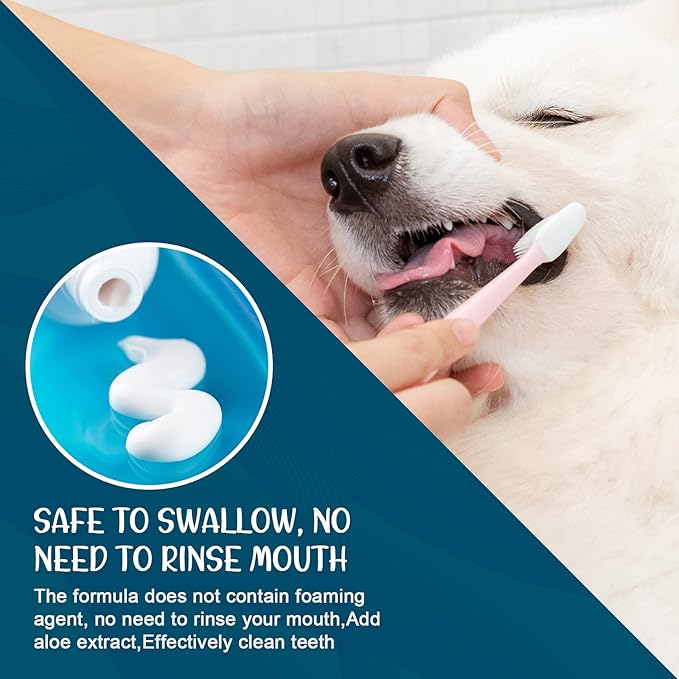 Dog Toothpaste Mint for Dogs and Puppies, Fresh Breath Dental Kit for Pets Dog Toothpaste Mint Teeth Cleaning for Dogs and Puppy Dog Teeth Cleaning Kit (Dog Toothpaste Mint)