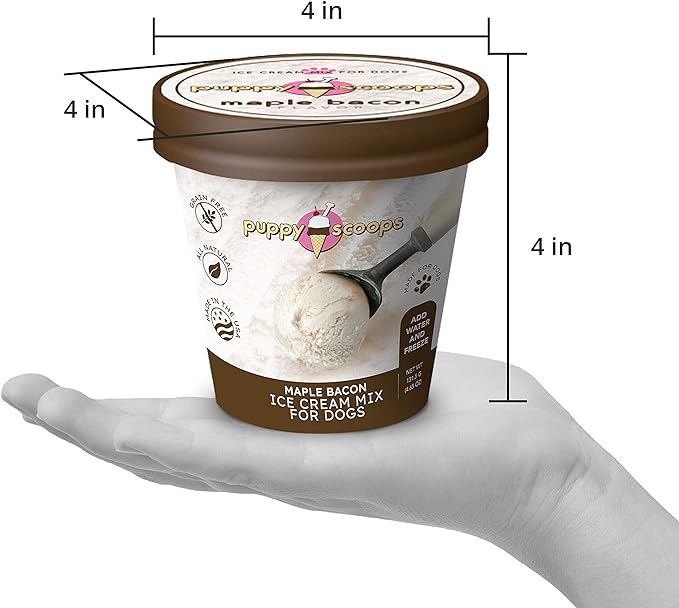 Ice Cream Mix for Dogs: Maple Bacon - Add water and freeze at home!, 4.65 oz Made in USA
