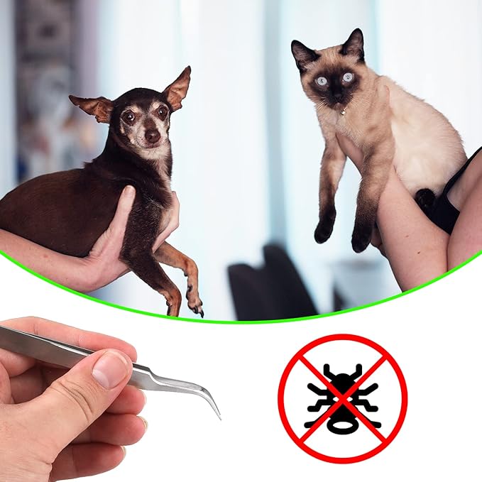 6pcs Tick Removal Tool, Tick Remover for Dogs Cats and Humans Convenient Tick Remover Plastic with Tweezers Comb and Magnifying Glass