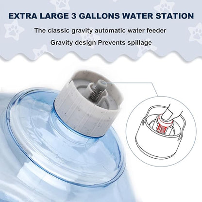 Dog Water Dispenser for Large Dogs and Cats, 1 Gallon Gravity Automatic Feeder, Cat and Dog Water Dispenser Station, Cat Water Dispenser, Large Size Dog Drinking Fountain