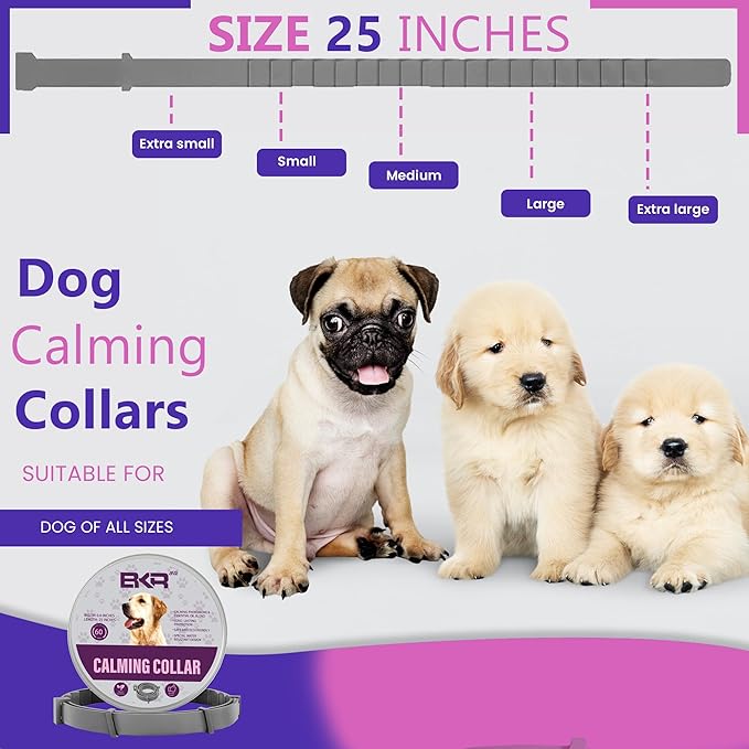 Calming Collar for Dogs Relief Anxiety Stress Separation Anxiety Relief for Dogs Adaptil Bad Behavior 25 Inches Size Dog Flea Collar Flexible Adjustable Pheromones Calm, 1 Pack