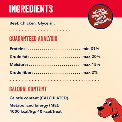 Clifford® Beef Mini Burger Bites Dog Treats | Real Meat Dog Treats for All Breed Dogs | Puppy Training Treats, Grain and Rawhide Free, High Protein, Healthy Dog Treats - Limited Ingredients (24oz)