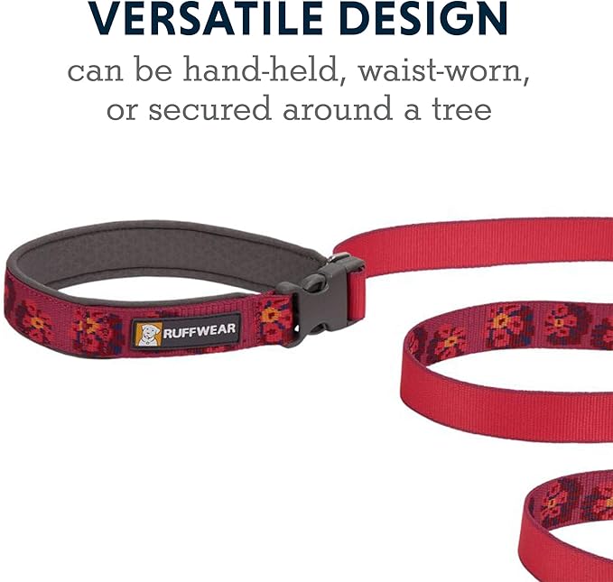 Ruffwear, Flat Out Dog Leash, Adjustable Lead with Padded Handle, Alpenglow Burst