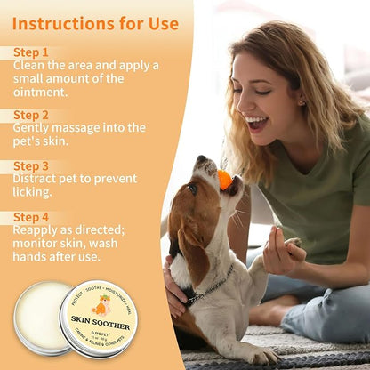 Rapid Healing & Hair Regrowth Dog Skin Soother - 1 oz. Tin - Quick Skin Repair and Hair Recovery