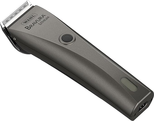 Wahl Professional Animal Bravura Lithium Ion Clipper - Pet, Dog, Cat, and Horse Corded/Cordless Clipper Kit, Gunmetal (41870-0425)