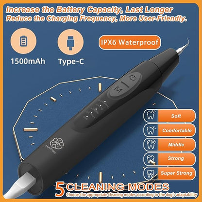 PAWZIDEA Dog Plaque Remover for Teeth Ultrasonic 44kHz, Intelligent Pet Ultrasonic Tooth Cleaner, Tartar Remover for Dog Teeth Cleaning Kit, Canine/Cat Toothbrush Scaler Dental Care Tool, Rechargeable