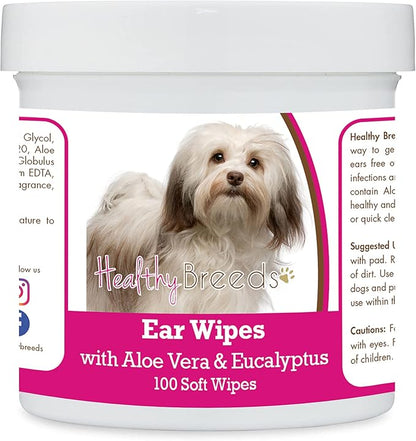 Healthy Breeds Havanese Ear Cleaning Wipes with Aloe & Eucalyptus for Dogs 100 Count