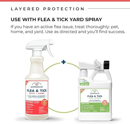 Wondercide - Flea, Tick & Mosquito Spray for Dogs, Cats, and Home - Flea and Tick Killer, Control, Prevention, Treatment - with Natural Essential Oils - Pet and Family Safe - Peppermint 128 oz