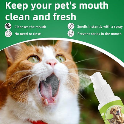 Pet Oral Spray, Dog Dental Care, Cat Dental Care,pet supplies,Oral Hygiene Spray for Dogs and Cats, Oral Cleaning Mouthwash, Edible Fresh Breath, Oral Deodorizer, Treats Gingivitis in Dogs and Cats