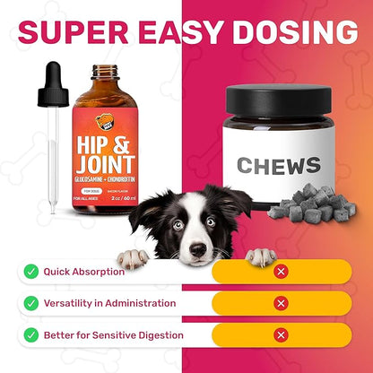 Liquid Dog Joint and Hip Supplement | Glucosamine for Dogs | Hip and Joint for Dogs | Dog Hip and Joint Supplement | Dog Joint Supplement | 2 Oz