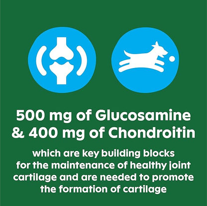 GREENIES Supplements Hip & Joint Supplements for Dogs With Glucosamine and Chondroitin, 80 Count Chicken-Flavor Soft Chews Dog Joint Supplements