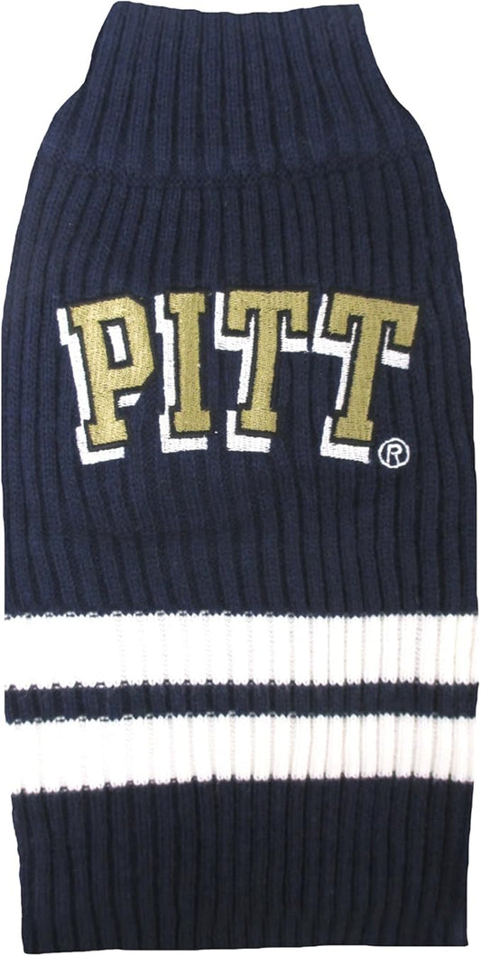 Pets First NCAA Pittsburgh Panthers Dog Sweater, Size Large. Warm & Cozy Knit Pet Sweater with NCAA Team Logo, Best Puppy Sweater for Large & Small Dogs