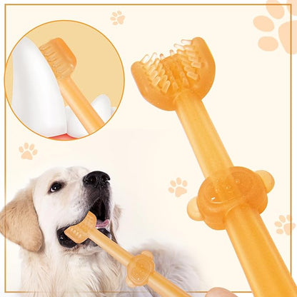 3PCS Dog Toothbrush, Silicone Cat Toothbrush with Cup 360° Dog Tooth Brushing Kit Flexibrush Pet Toothbrush Small Dog Toothbrush with Tongue Brush Puppy Tooth Brushing Kit for Cat Dogs