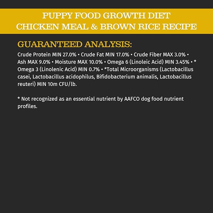 Blackwood Pet Food Puppy Dry Dog Food Growth Diet [Natural Dog Food For All Breeds and Sizes of Puppies], Chicken Meal & Brown Rice Recipe, 30 lb. bag, Chicken Meal and Brown Rice Puppy Food