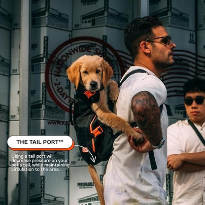 The Maxine One Dog Backpack Carrier by LITTLE CHONK | Adjustable Front Facing Bag for Travel or Hiking | Made for Pets Up to 35 lbs | Small, Bark After Dark Black