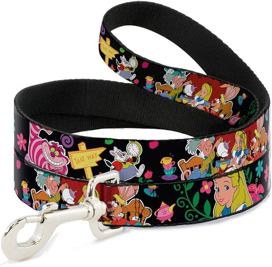 Buckle-Down Pet Leash - Alice's Encounters in Wonderland - 4 Feet Long - 1" Wide
