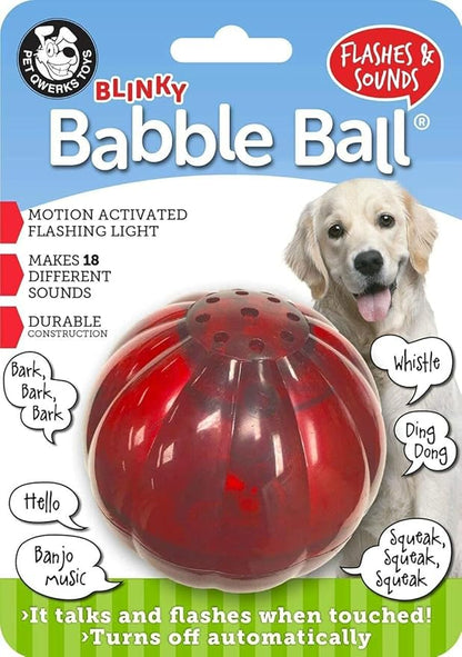 Pet Qwerks Blinky Babble Ball - Flashing Interactive Dog Toy - Large