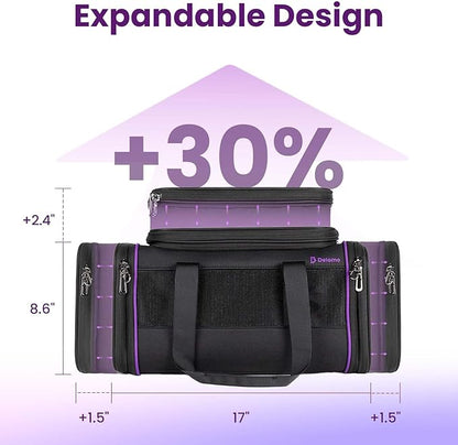 Pet Carrier - Airline Approved Cat and Dog Carrier for Small Dogs, Medium Dogs - Durable Dog Travel Bag, Expandable, Comfortable, Fits Major Airlines