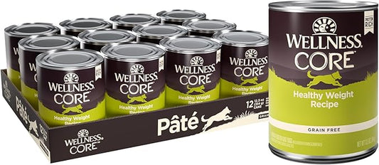 Wellness Natural Pet Food CORE Natural Wet Grain Free Canned Weight Management Dog Food, 12.5-Ounce Can (Pack of 12)