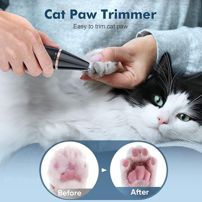 oneisall 2 Speed Cat Clippers with Double Blades, Cordless Small Cat Paw Trimmer, Low Noise for Trimming Dog's Hair Around Paws, Eyes, Ears, Face, Rump-Black