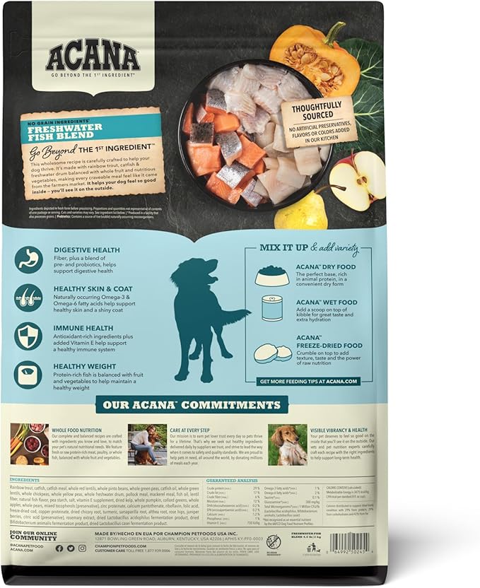 ACANA Grain Free Dry Dog Food, Freshwater Fish Dog Food Recipe, 4.5lb