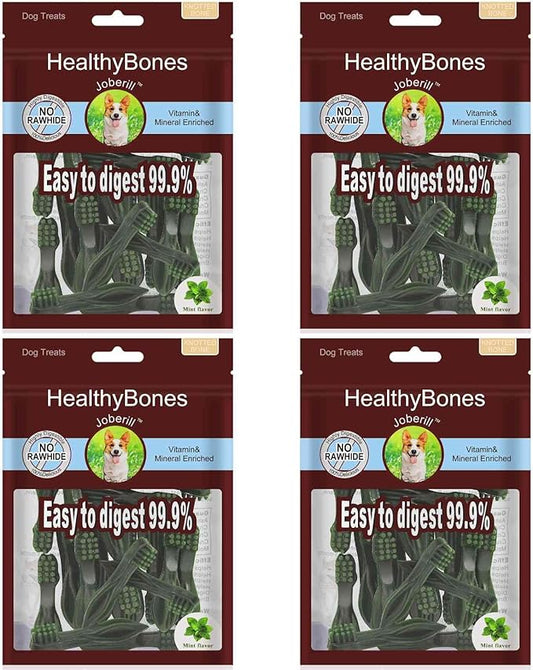 UrbanX HealthyBones Original Natural Dog Dental Care Mint Snacks Oral Health Dog Food for Cavalier King Charles Spaniel and Other Small Companion Dogs, 60 Count