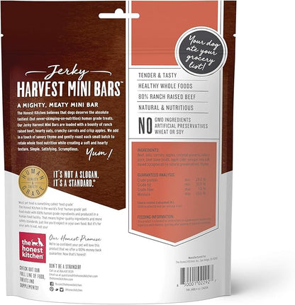 Variety Pack (2) Honest Kitchen Jerky Harvest Mini Bars Dog Treats (4-oz Bags) with AuroraPet Wipes
