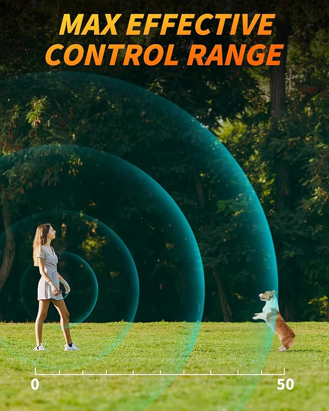 Ultrasonic Dog Bark Deterrent Devices, Anti Bark Dog Training & Behavior aids-3X Sonic Emitters 4 Modes 50ft Range Control－Barking Silencer Indoor & Outdoor, Rechargeable